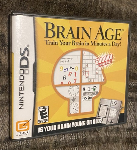 Brain Age: Train Your Brain in Minutes a Day! (2005) Nintendo DS box