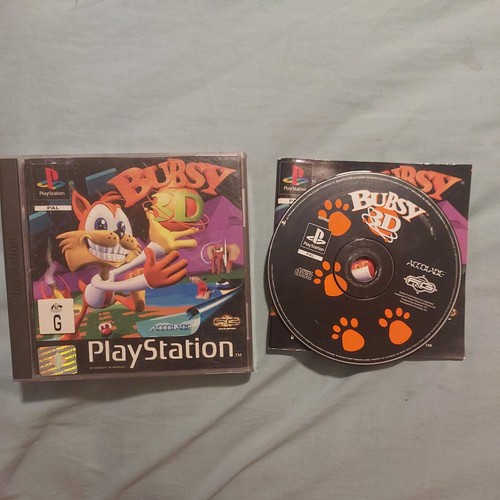 Bubsy 3D (1996) PlayStation box