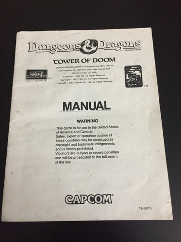 Dungeons & Dragons: Tower of Doom (1993) Arcade box