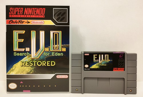 E.V.O.: Search for Eden (1992) SNES box