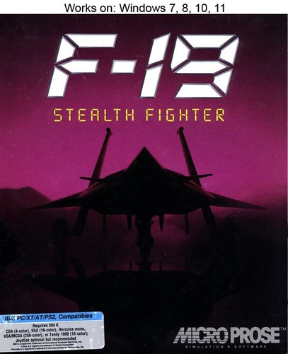 F-19 Stealth Fighter (1988) DOS box