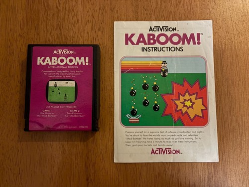 Kaboom! (1981) Atari 8-bit box