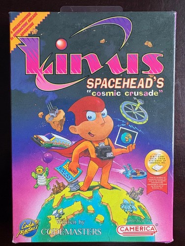 Linus Spacehead's Cosmic Crusade (1992) NES box