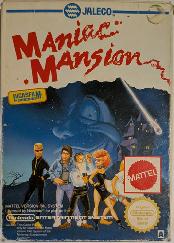 Maniac Mansion (1987) NES box
