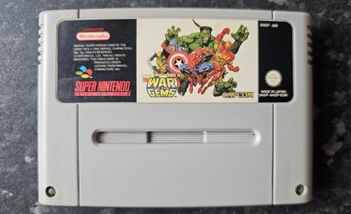 Marvel Super Heroes in War of the Gems (1996) SNES box