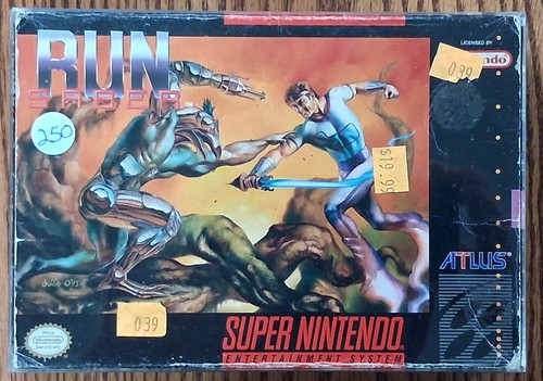 Run Saber (1993) SNES box