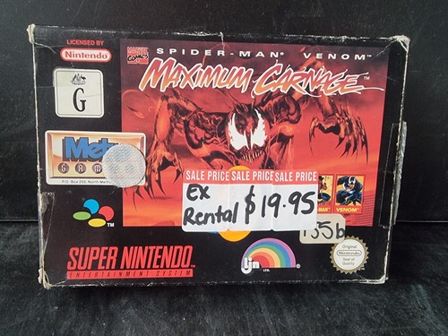 Spider-Man and Venom: Maximum Carnage (1994) SNES box