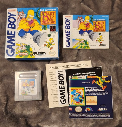 The Simpsons: Bart & the Beanstalk (1994) Game Boy box