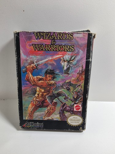 Wizards & Warriors (1987) NES box