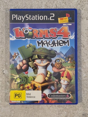 Worms 4: Mayhem (2005) PlayStation 2 box